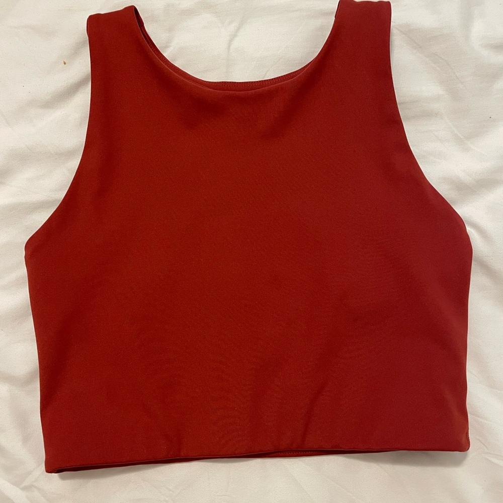 Red/Brick girlfriend collective Dylan bra - size small